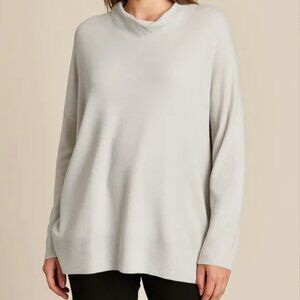 Banana Republic Chase Funnel Relaxed Fit Long Sleeve Sweater Size XL Pearl Gray